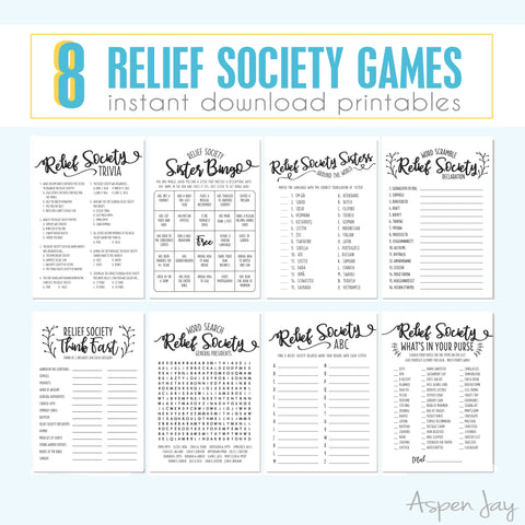 Relief Society 8 Games Bundle in white