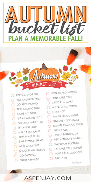 EDITABLE Fall Bucket List