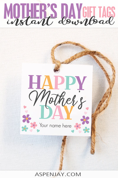 Happy Mother's Day Gift Tags - Editable