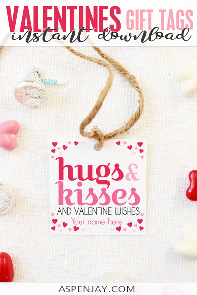Hugs & Kisses Valentine Tags