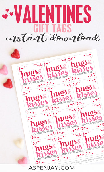 Hugs & Kisses Valentine Tags