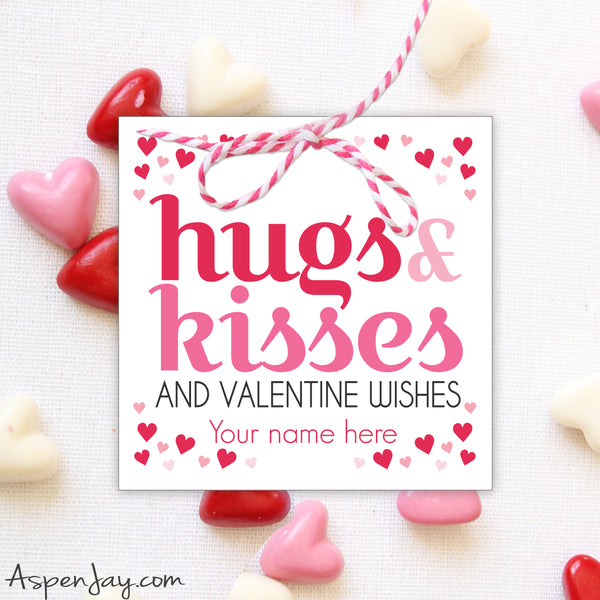 Hugs & Kisses Valentine Tags