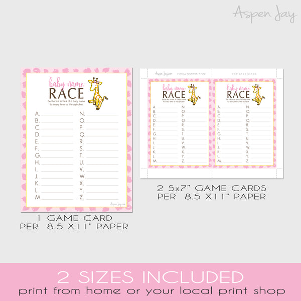 Giraffe Baby Name Race