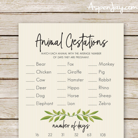 Fox Animal Gestations