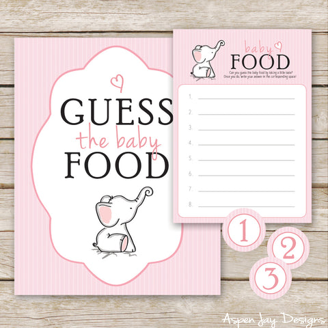 Pink Elephant Guess the Baby Food