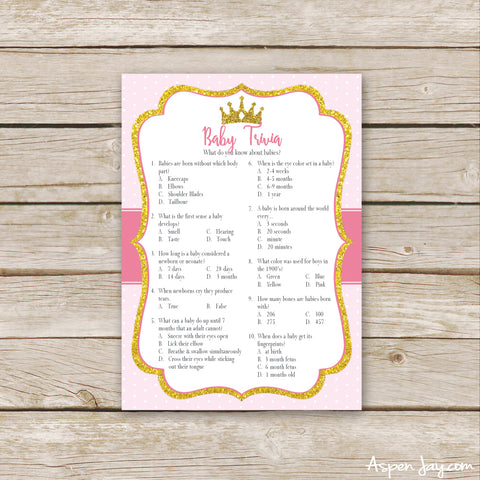 Pink Princess Baby Trivia