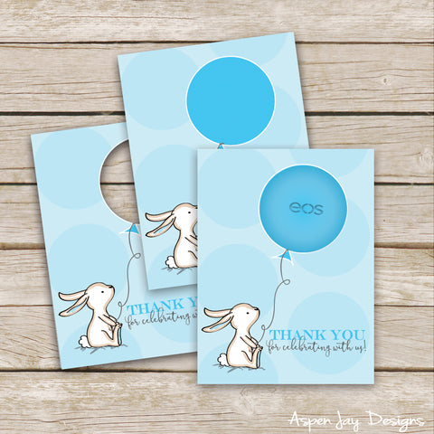 Blue Bunny EOS Lip Balm Favor Card