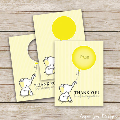 Yellow Elephant EOS Lip Balm Favor Card