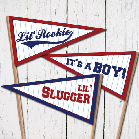 Baseball Baby Shower Pennant Flags