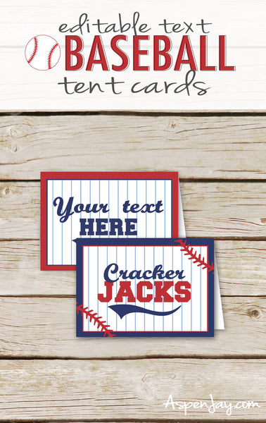 Editable Baseball Party Labels