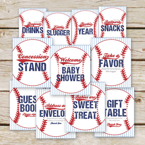 Baseball Baby Shower Signs