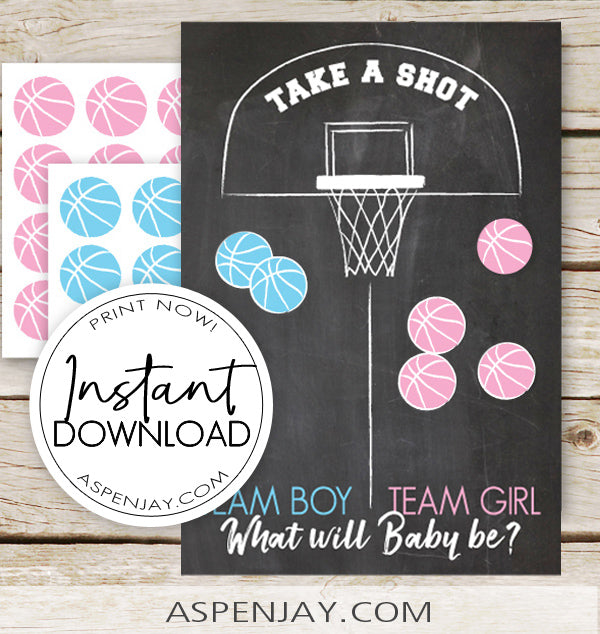 Basketball Gender Reveal Vote Board (NOT customizable)