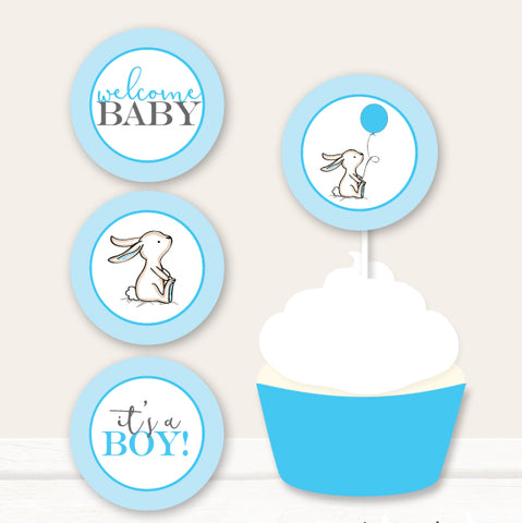 Blue Bunny Cupcake Toppers