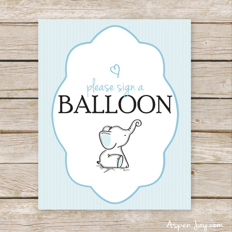 Blue Elephant Sign a Balloon Sign