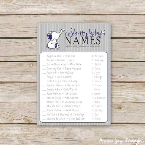 Navy Elephant Celebrity Baby