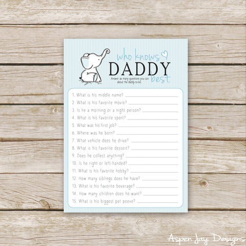 Blue Elephant Who Knows Daddy Best