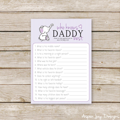 Purple Elephant Who Knows Daddy Best