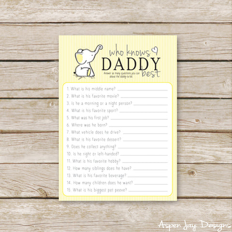Yellow Elephant Who Knows Daddy Best