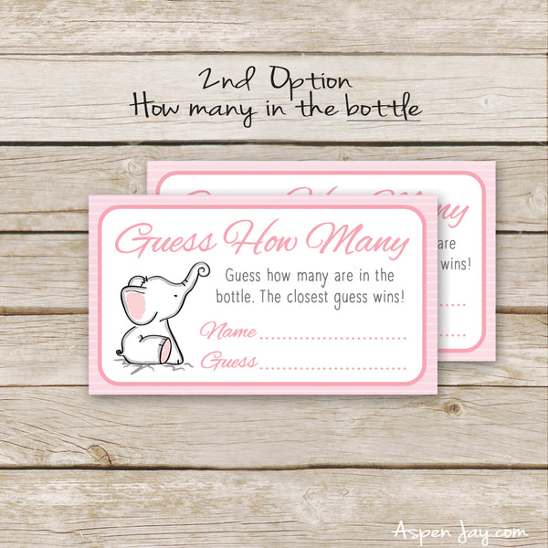 Editable Pink Elephant Guessing Game
