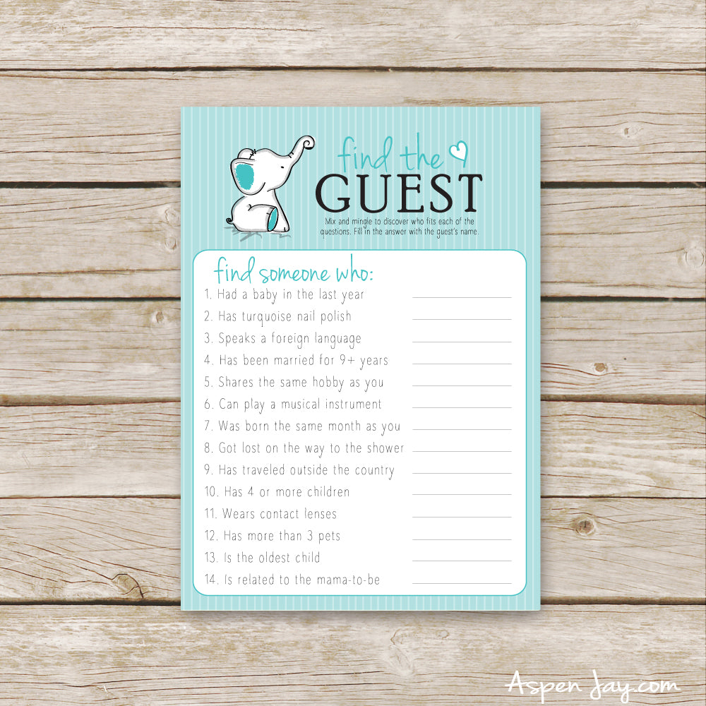 Turquoise Elephant Find the Guest