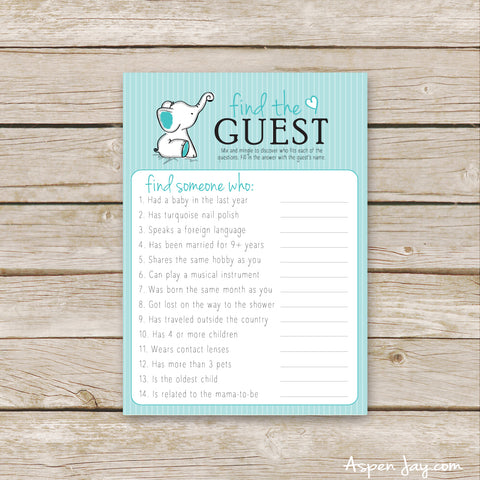 Turquoise Elephant Find the Guest