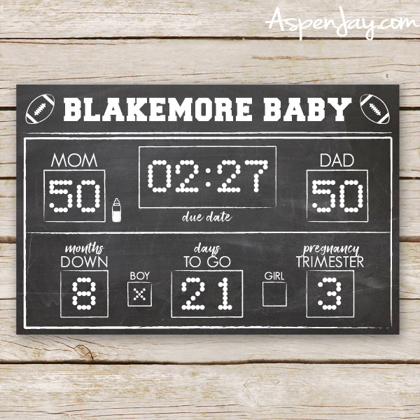 Football Baby Shower Scoreboard
