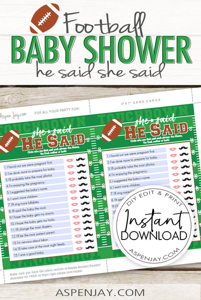 Football He Said She Said - editable text