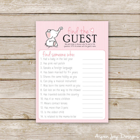 Pink Elephant Find the Guest