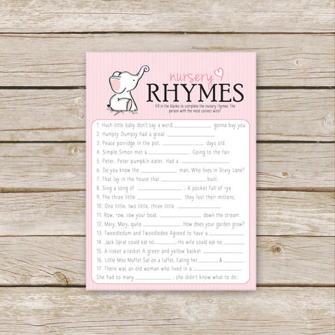 Pink Elephant Nursery Rhymes