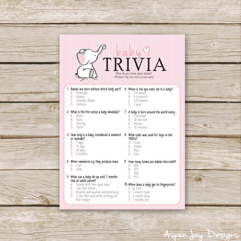 Pink Elephant Baby Trivia