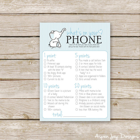 Blue Elephant What's on your Phone