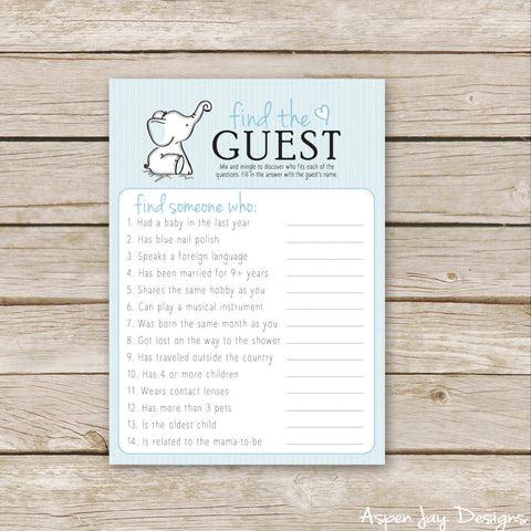Blue Elephant Find the Guest