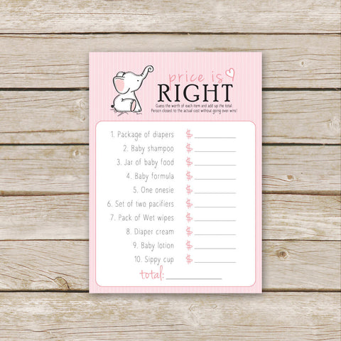 Pink Elephant Baby Price is Right