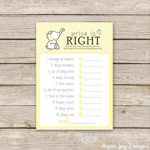 Yellow Elephant Baby Price is Right