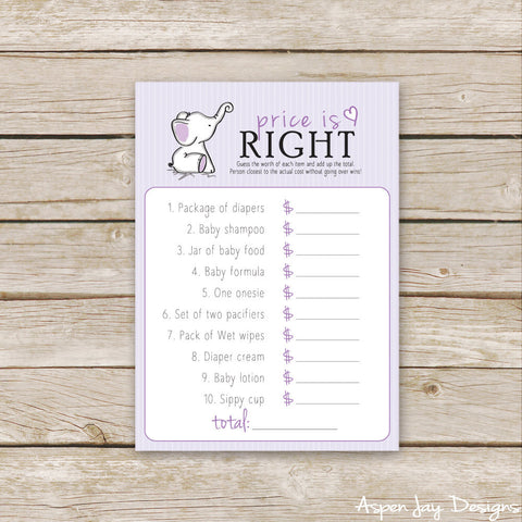 Purple Elephant Baby Price is Right