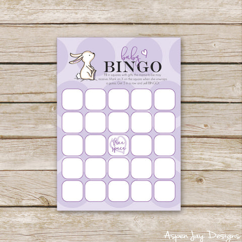Purple Bunny Baby Bingo