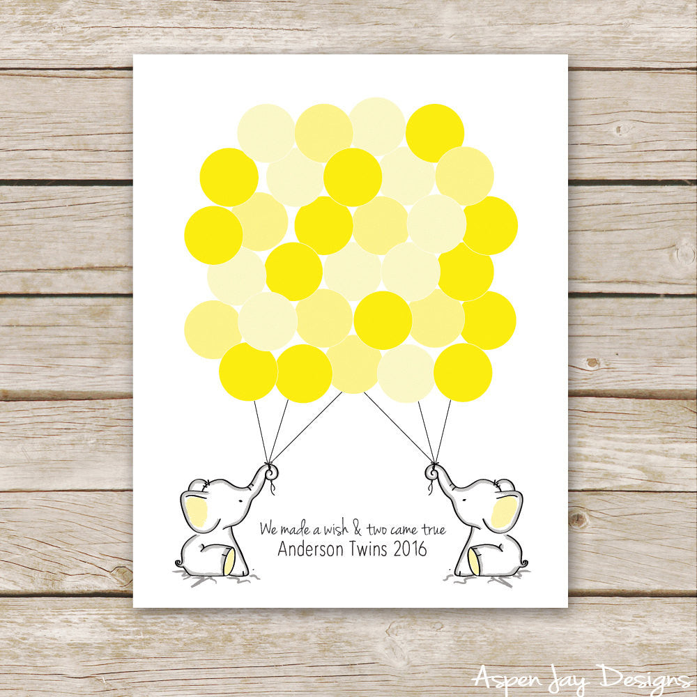 TWIN Yellow Elephant Guest Book