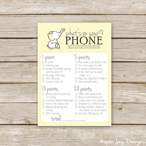 Yellow Elephant What's on your Phone