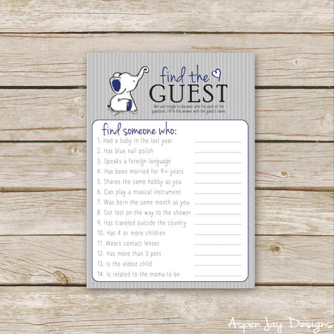 Navy Elephant Find the Guest