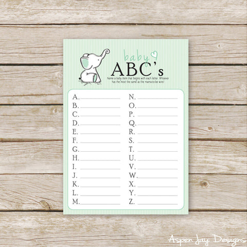Green Elephant Baby ABC's