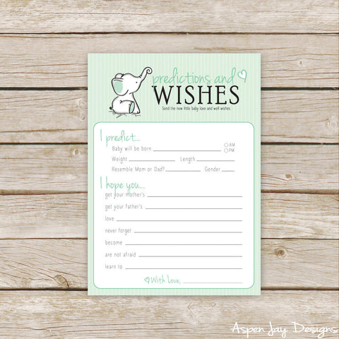 Green Elephant Wishes & Predictions for Baby