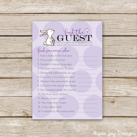 Purple Bunny Find the Guest