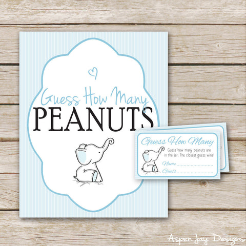 Blue Elephant Peanut Guessing Game