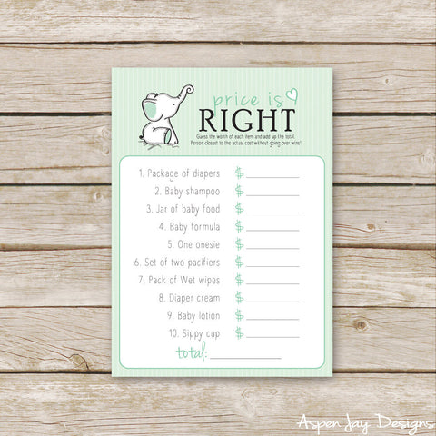 Green Elephant Baby Price is Right