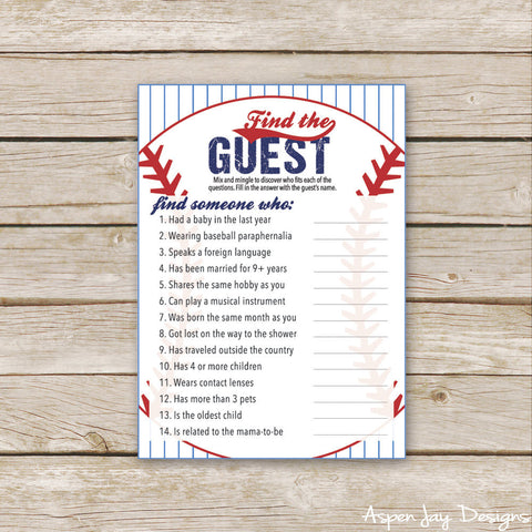 Baseball Find the Guest
