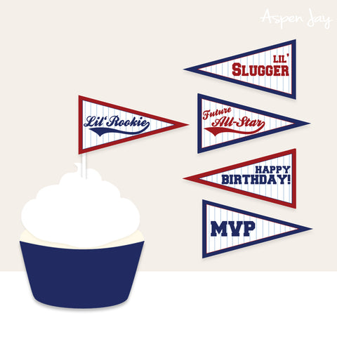 Baseball Birthday Mini Flags