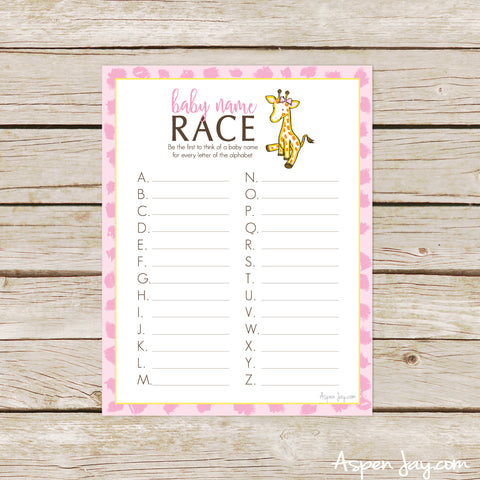 Giraffe Baby Name Race
