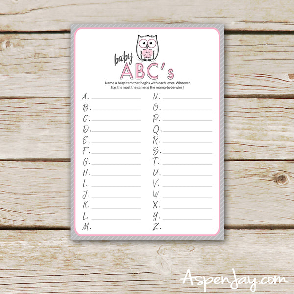 Pink Owl Baby ABC's