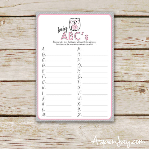 Pink Owl Baby ABC's