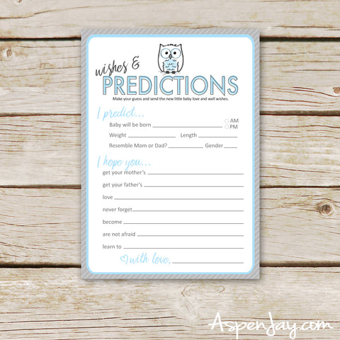 Blue Owl Predictions & Wishes for Baby